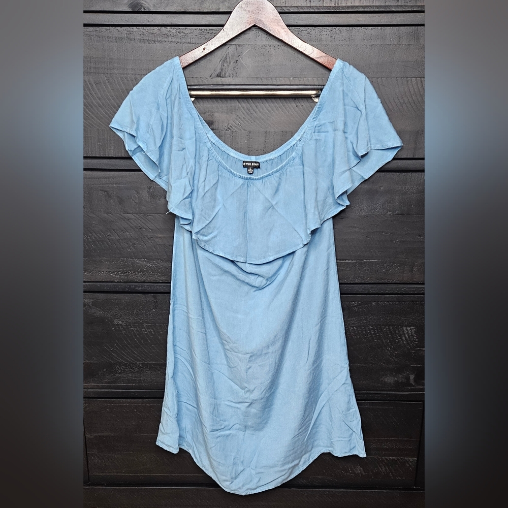 Denim linen dress